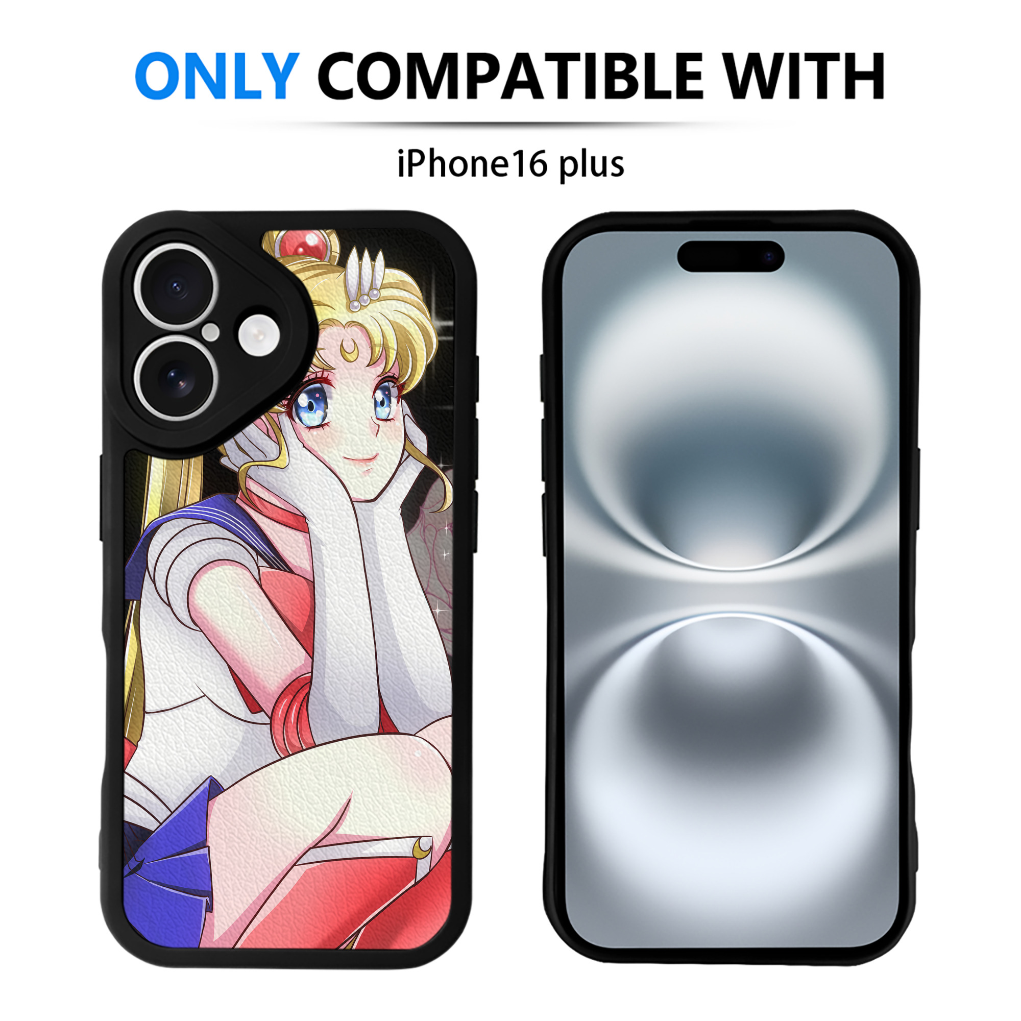 （画像用） 美少女戦士セーラームーン Sailor Moon 【iPhone 16シリーズ対応】シリコンスマホケース（レザー調） 材質：シリコン